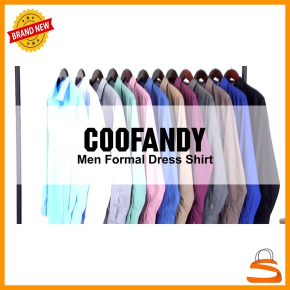 Mens Wrinkle Free Dress Shirt Long Sleeve Button Down Formal Business Fit - Picture 7 of 7